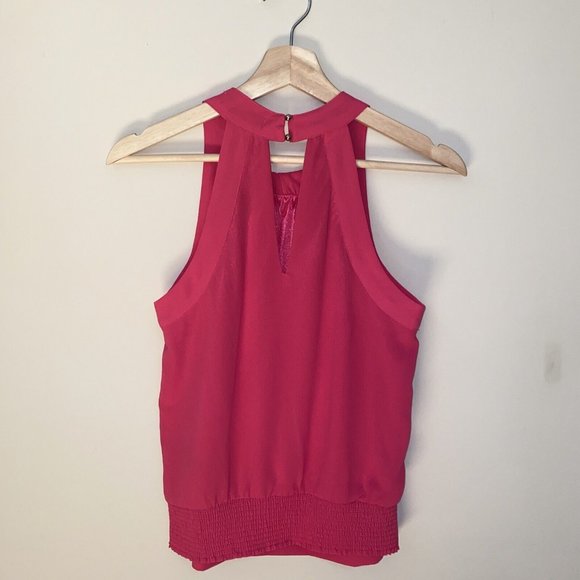 Suzy Shier Hot Pink Sleveless Tank Top Blouse with Silver Buttons XS - Picture 12 of 12